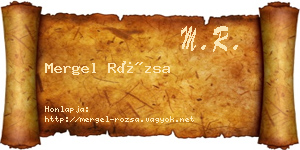 Mergel Rózsa névjegykártya